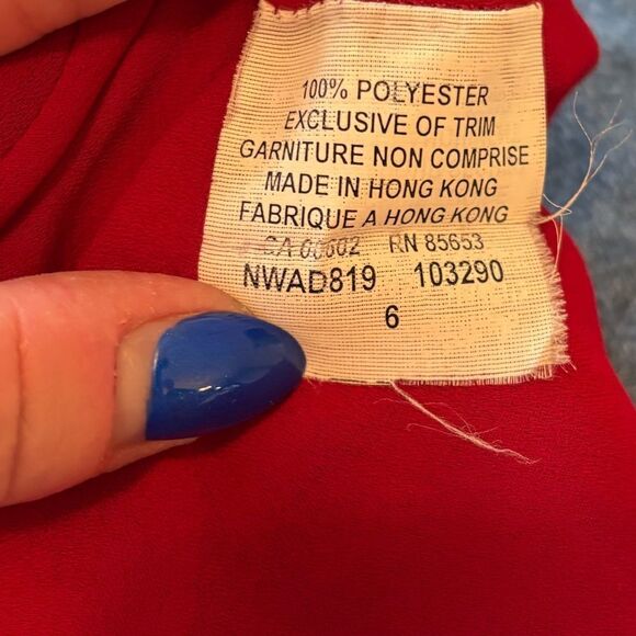 90s vintage red paisley midi skirt asymmetrical hem - Picture 6 of 9